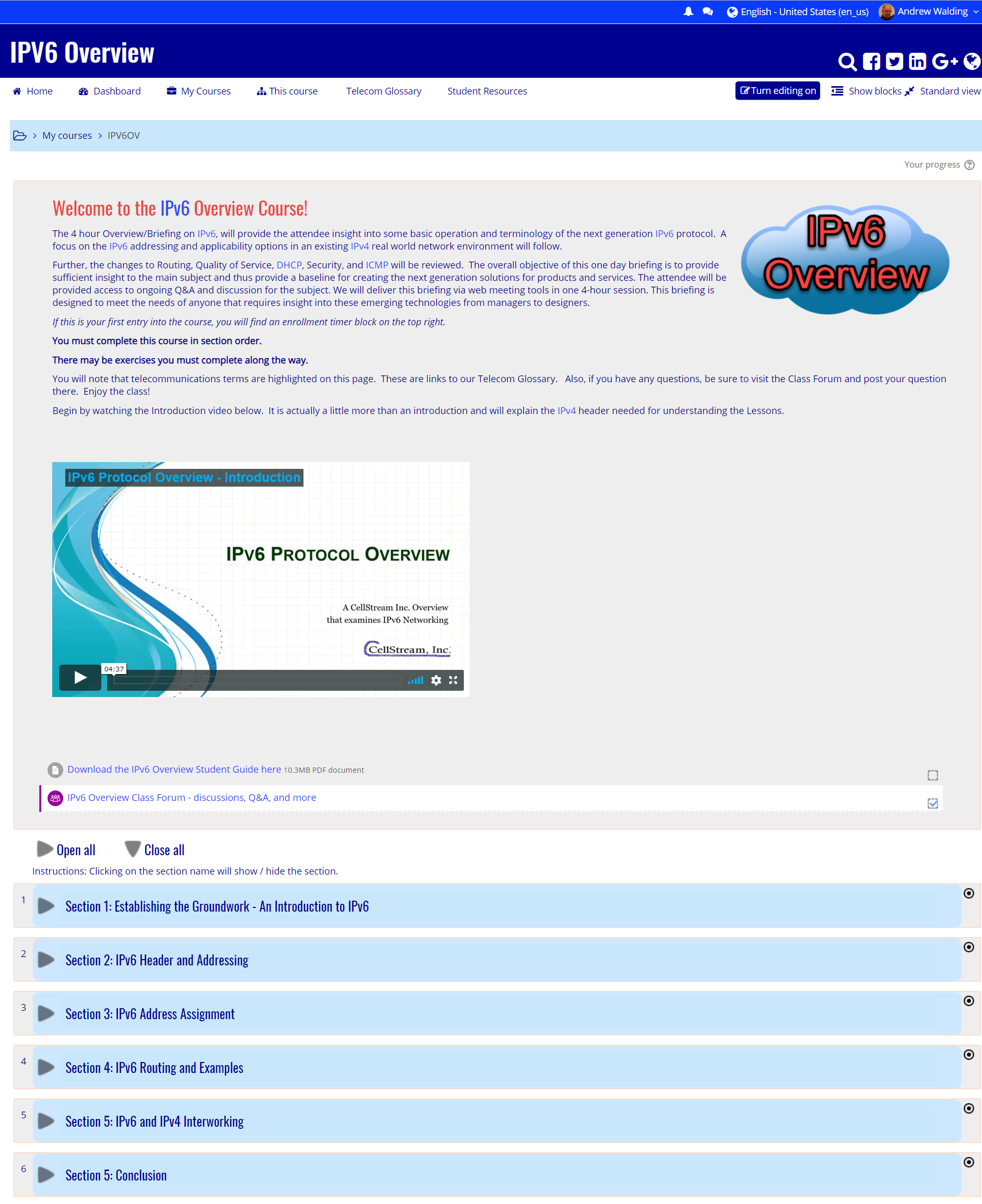 IPv6 Overview Screen Shot