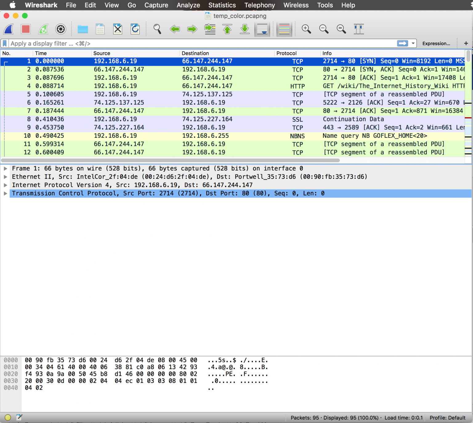 Using Wireshark Temporary Colors to easily see a Conversation CellStream, Inc.