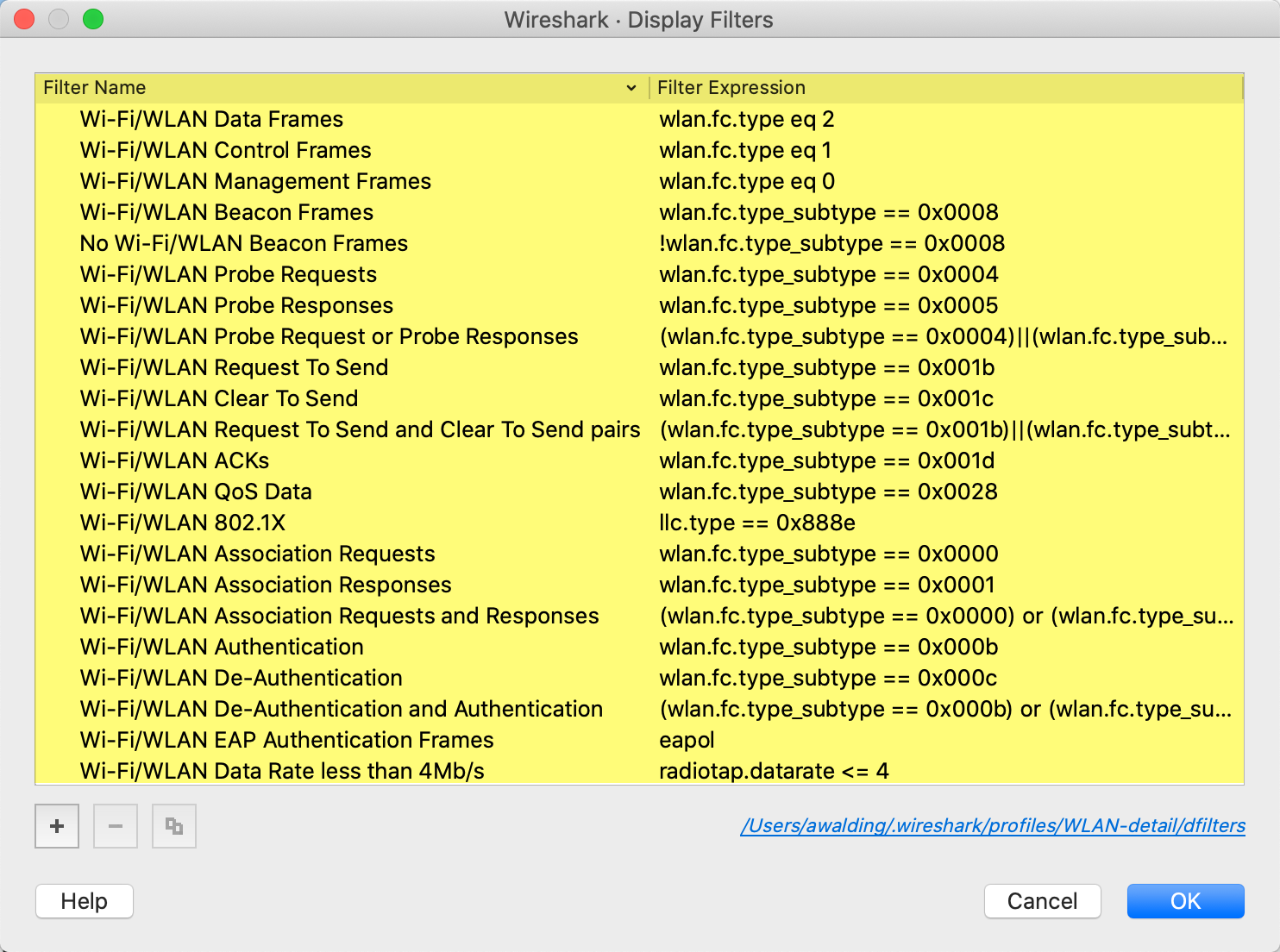 A Wireshark Wi-Fi WLAN Configuration Profile - CellStream, Inc.