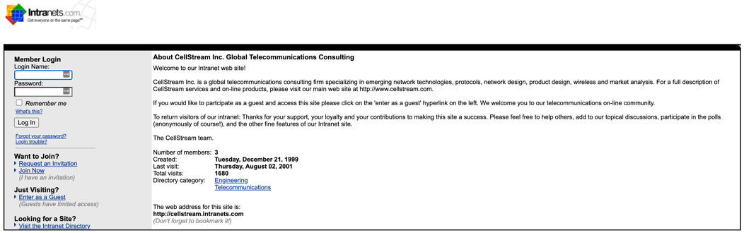 cellstream intranets site 1999 526x165